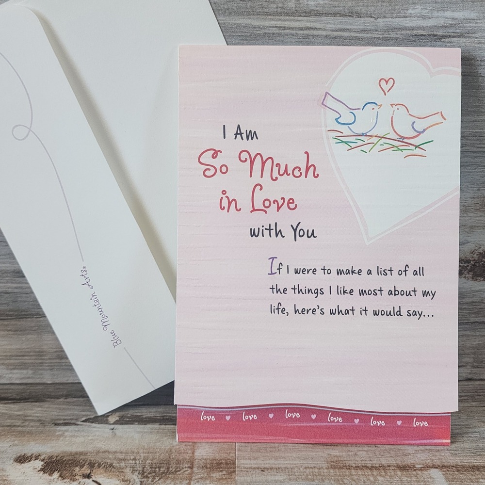 Blue Mountain Arts Love Greeting Card with Envelope Lovebirds Poetry Pink